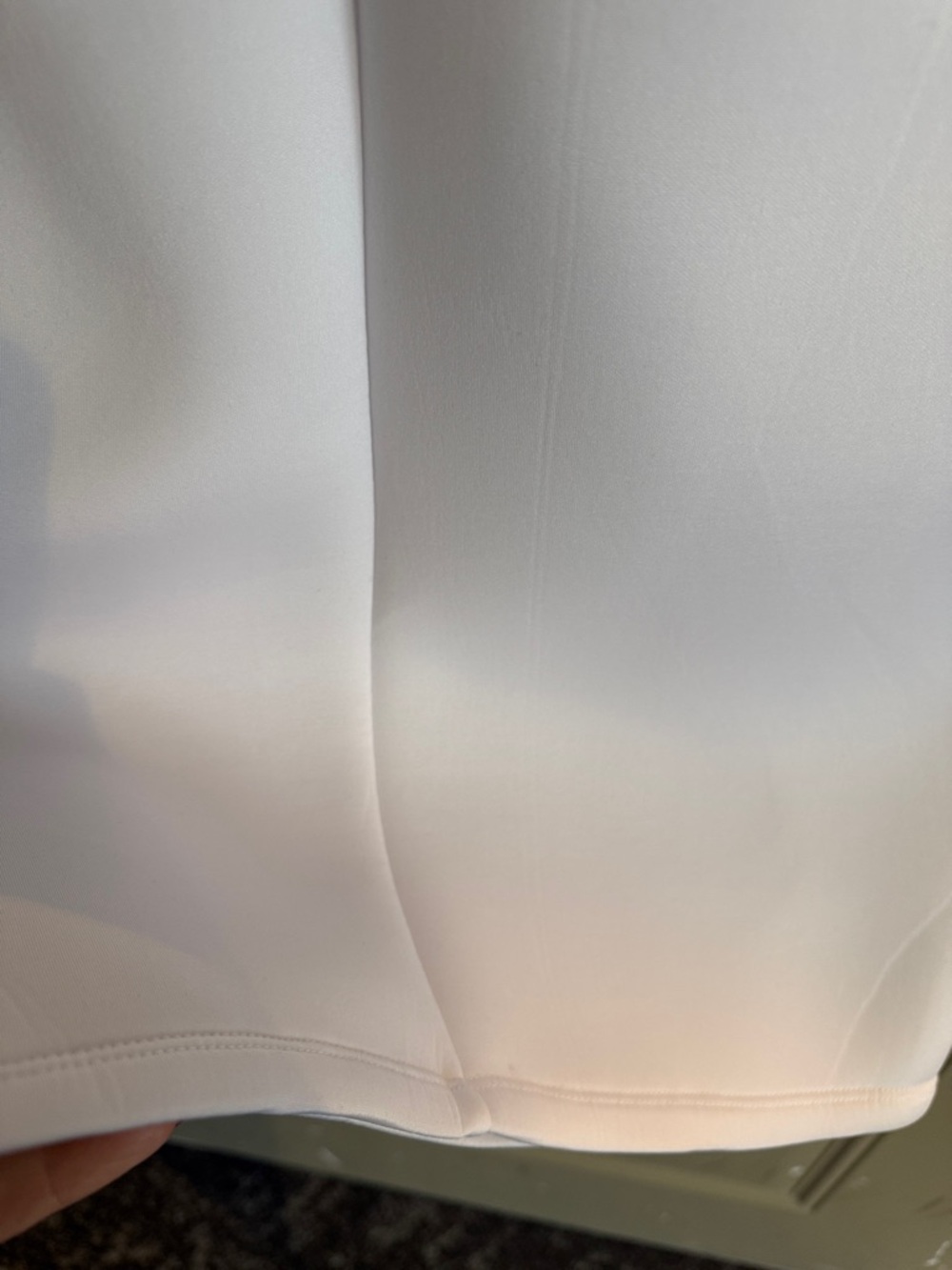 White Midi Sheath Dress with Dramatic Ruffle Sleeves - Picture 8 of 8